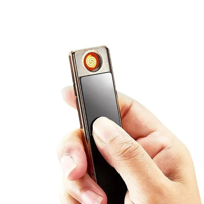 Mini Windproof USB Rechargeable Lighter Touch Metal Electronic Flameless Lighter Cigarette Cigar Accessories Men Gadgets Gifts