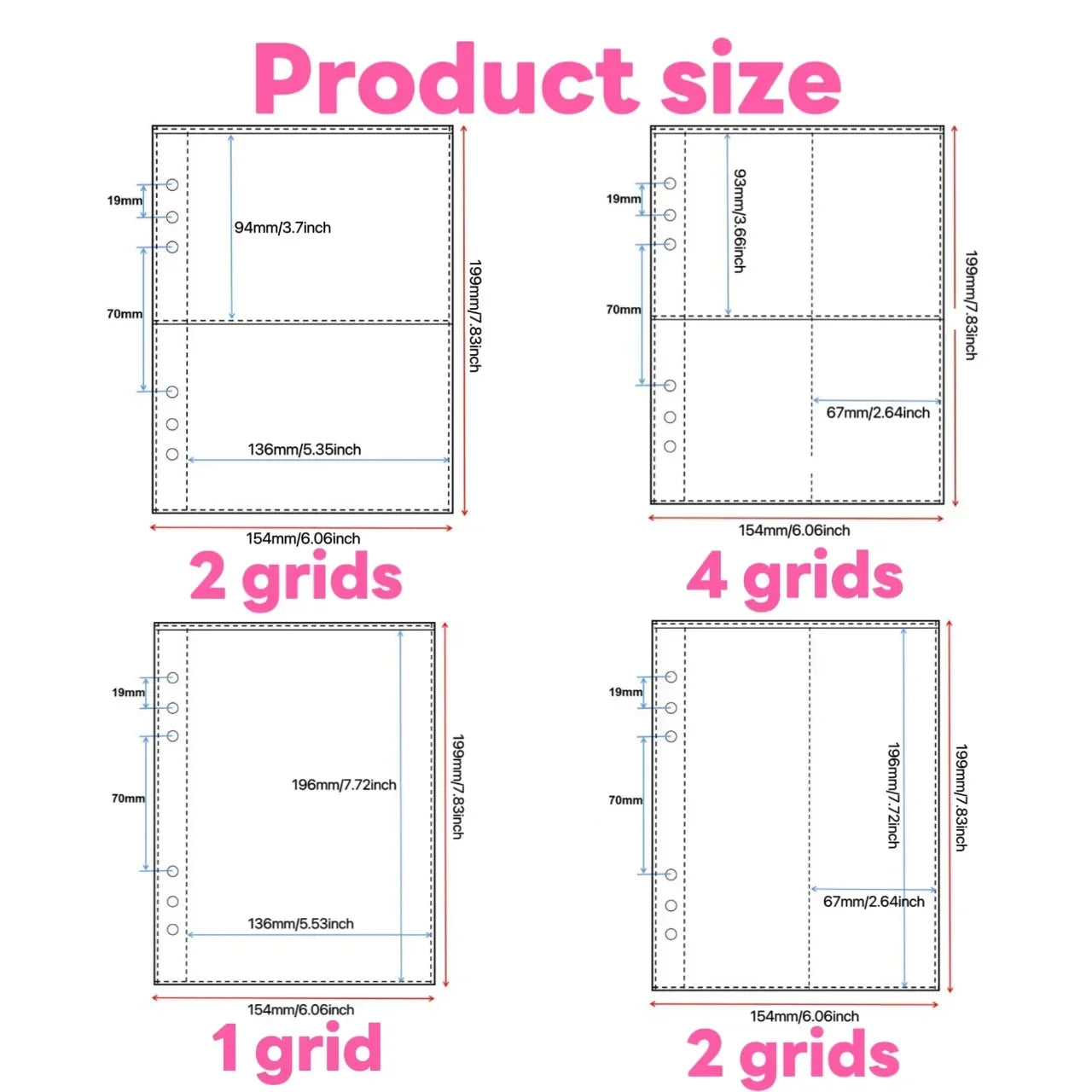 1-4 Grids INS Girl Album Small Card Collect Album Multi-Pockets Photo Card Binder Top Loading Photo Sheet Protector Collect Card