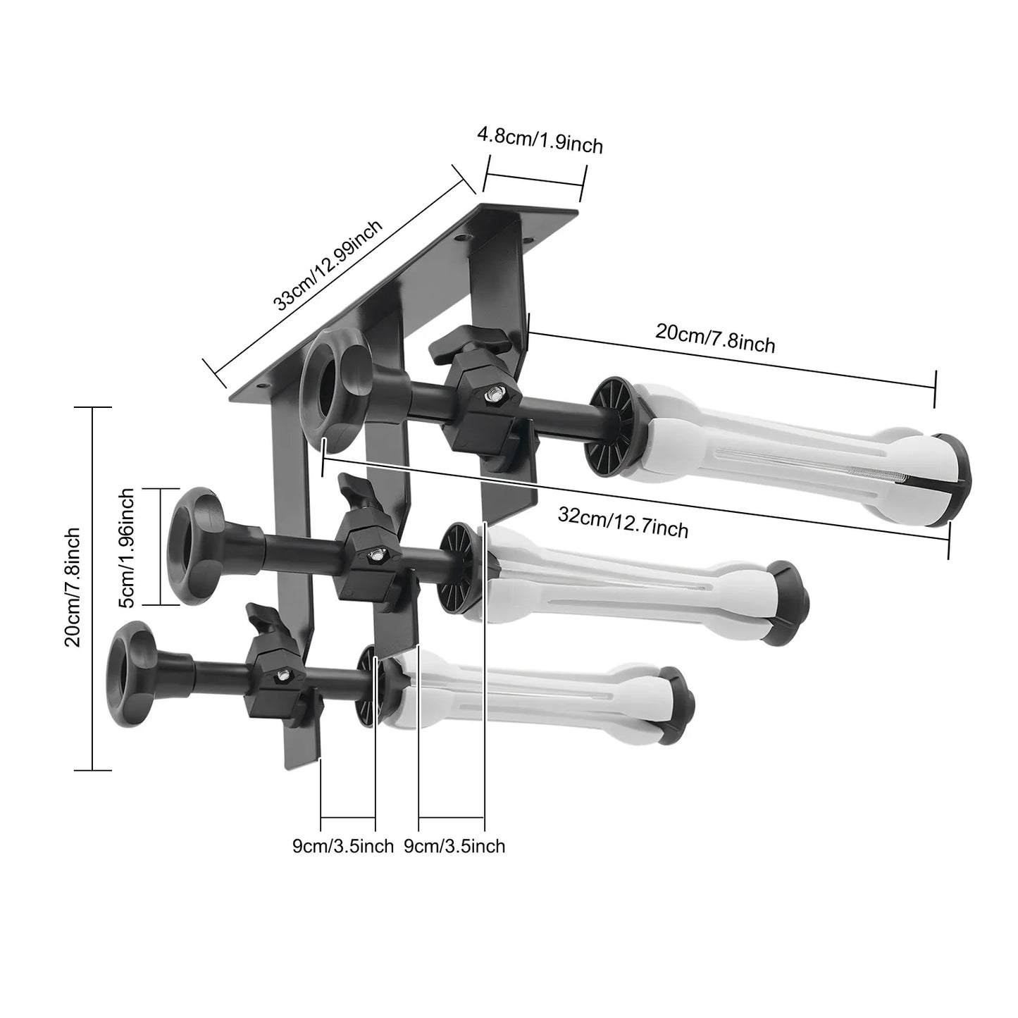 3 Axis Hook Background Support System Manual Lift for Photo Studio Backdrops Paper Cloth PVC - Ceiling Wall Mount Bracket Kit