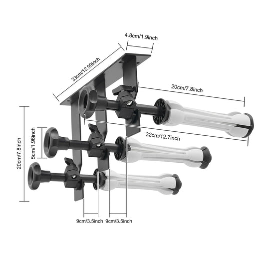 3 Axis Hook Background Support System Manual Lift for Photo Studio Backdrops Paper Cloth PVC - Ceiling Wall Mount Bracket Kit