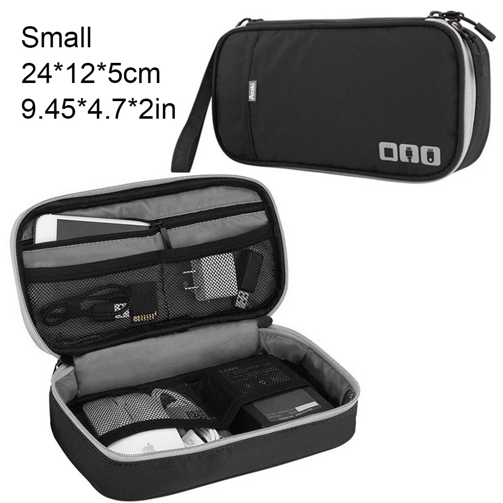 Portable Electronic Accessories Travel case,Cable Organizer Bag Gadget Carry Bag for iPad,Cables,Power,USB Flash Drive, Charger