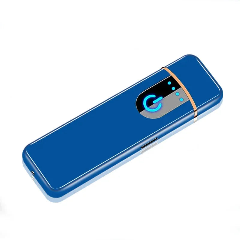 Mini Windproof USB Rechargeable Lighter Touch Metal Electronic Flameless Lighter Cigarette Cigar Accessories Men Gadgets Gifts