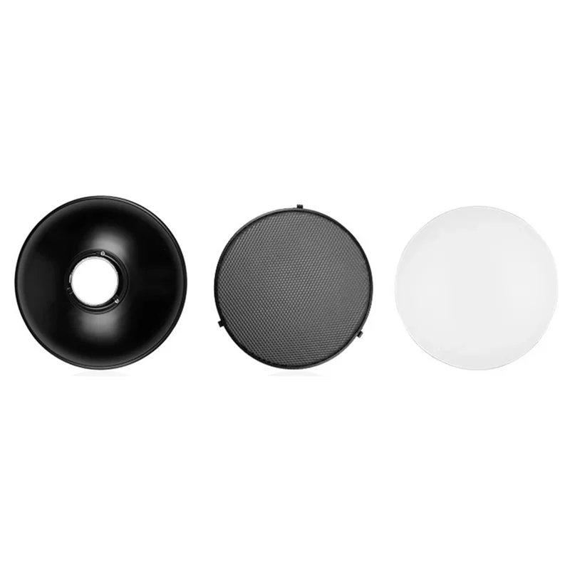 Beauty Dish Reflector 30Cm For Studio Portrait Photography Accessory With Honeycomb Grid For Precise Lighting Control