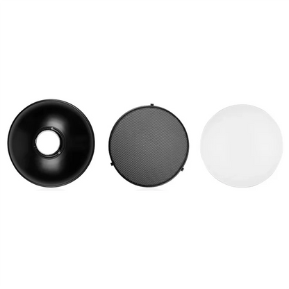 Beauty Dish Reflector 30Cm For Studio Portrait Photography Accessory With Honeycomb Grid For Precise Lighting Control