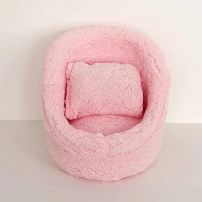 2pcs Baby Posing Sofa Newborn Photography Props Solid Color Soft Chair with Pillow Cushion Sets Studio Baby Photo Accessories