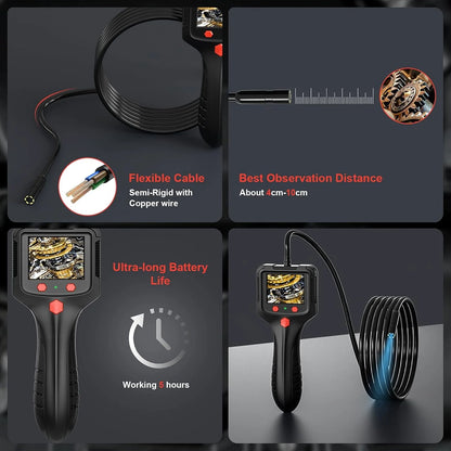 8mm 2.4in 1080P Inspection Camera Automotive Piping Endoscope Borescope Drain Channel Inspection Camera Industrial Equipment