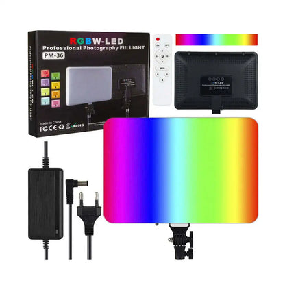 RGB 14'' LED Video Light Remote Control Photography Selfie Dimmable Panel Lighting Photo Studio Live Stream Fill Lamp Tripod