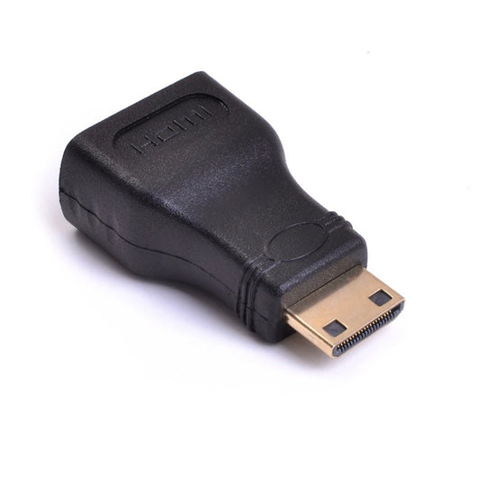 Mini HDMI Male to Standard HDMI Female Adapter Type-C to Type-A Supports 1080P@60Hz for DSLR Camcorder Gaming Console Gold-Plate