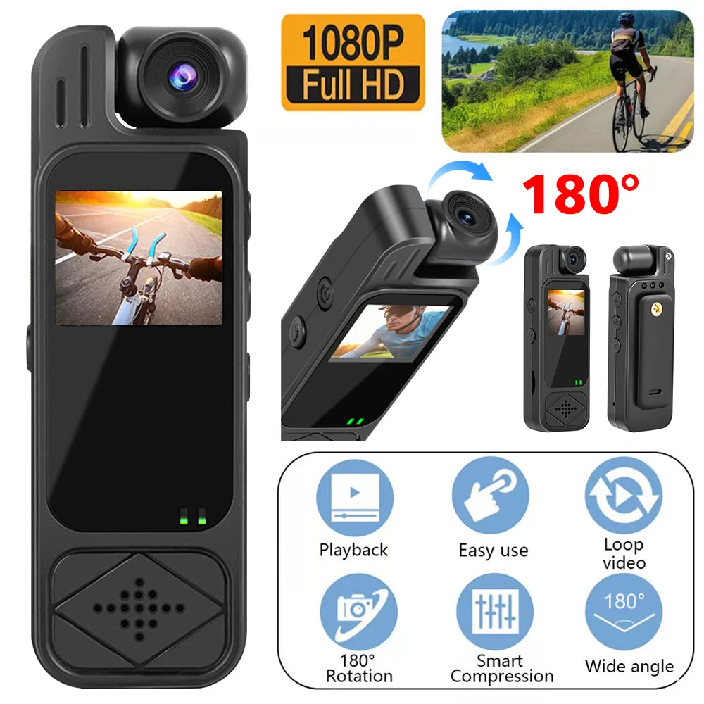 Y9 Mini Body Camera 1080P HD Sports Camera Infrared Night Vision Digital Video Recorder 1.3 Inch Bodycam Police Small Camcorder