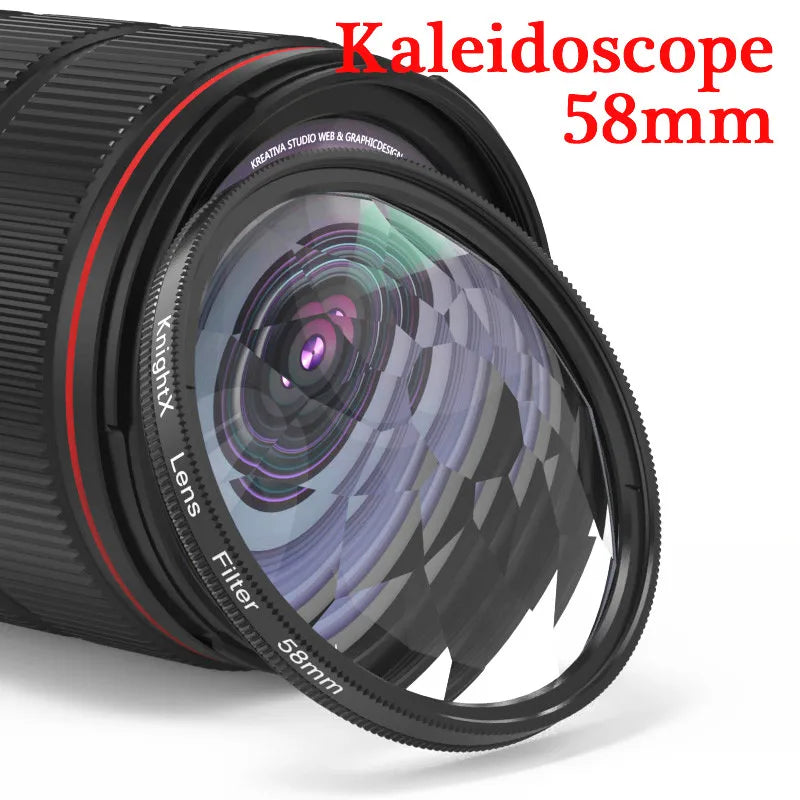 Camera Prism Filter Split Kaleidoscope 52mm 55mm 58mm 67mm 72mm 77mm Photography Accessories mcuv ND CPL Star Glass mobile phone