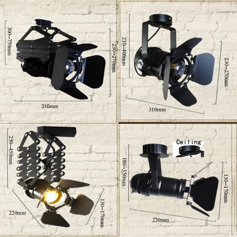 Modern LED chandelier photo studio chandelier industrial wind ceiling lamp restaurant foldable interior decorative lighting