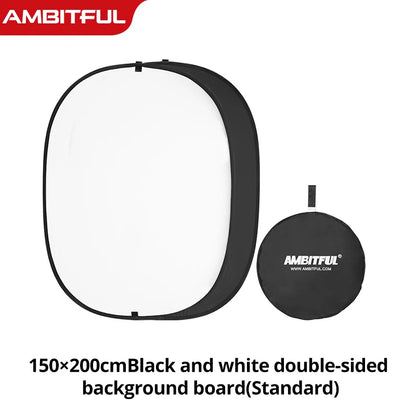 Portable Oval 2in1 White Black 150x200cm 100x150cm Background Reflector Collapsible Studio Photo Diffuser For Artistic/ ID photo