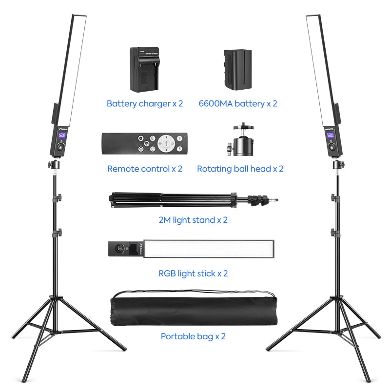 RGB Photography Strip Light 28 Colors 3200-5600K Color Temperature 6600mah Battery Video Fill Wand Light Strip For Shoot Studio
