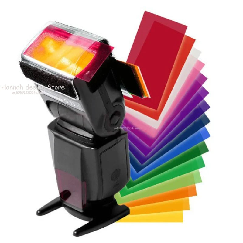 12 Colors/set Camera Color Filters Photography Gel Filter Flash Diffuser Softbox Studio Lighting Filters For Cameras Photography
