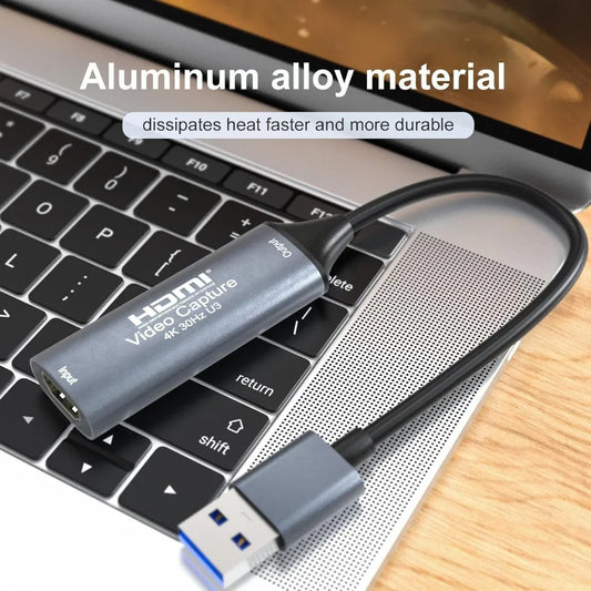 4K USB3.0/Type-C Video Capture Card HDMI-compatible Grabber Recorder For PS4 Game DVD Camcorder Camera Recording Live Streaming