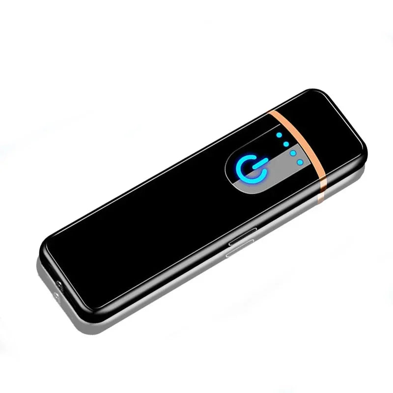 Mini Windproof USB Rechargeable Lighter Touch Metal Electronic Flameless Lighter Cigarette Cigar Accessories Men Gadgets Gifts