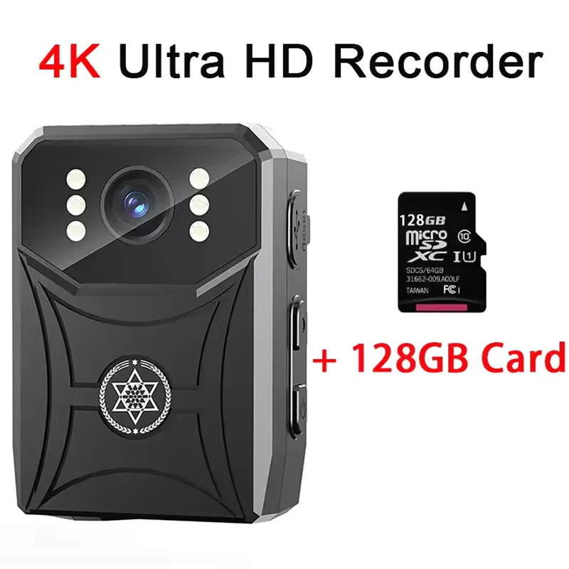 4K HD Mini Cameras with WIFi 3000mAh Digtal Video Recorder with IPS Screen Night Vision Police Body Camera Portable Camcorder