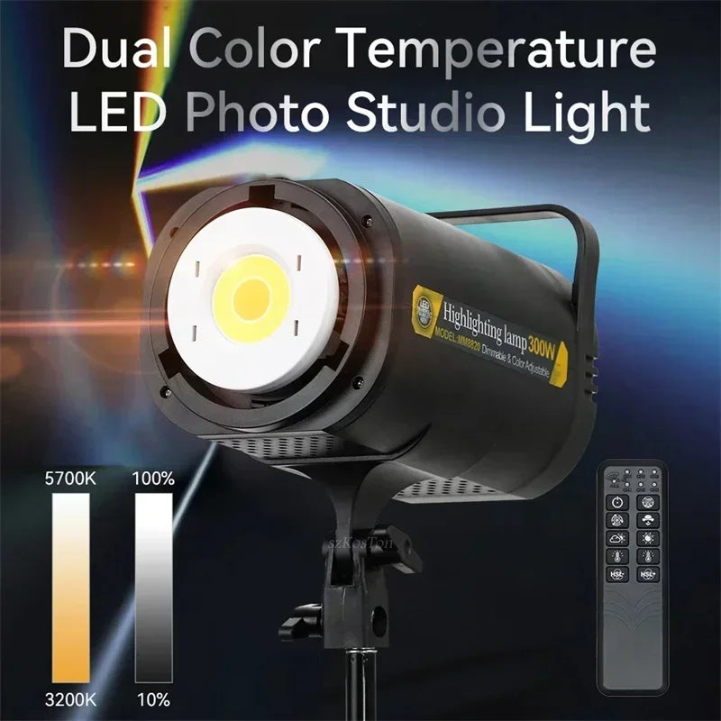 Jingying 300W LED 5700K Continuous Dimmable Photography Lamp Photo Studio Daylight Lighting for Youtube Tiktok