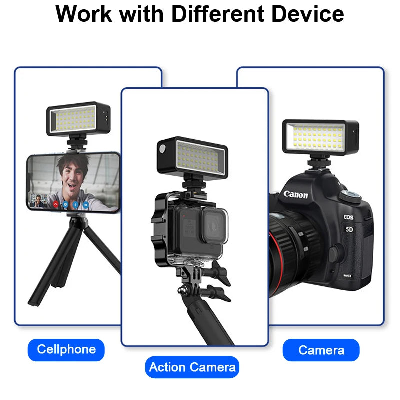 Waterproof Led Video Diving Light Underwater Lamp Photography Lighting for GoPro 11/10 Sjcam Yi DJI Osmo Cellphone Action Camera