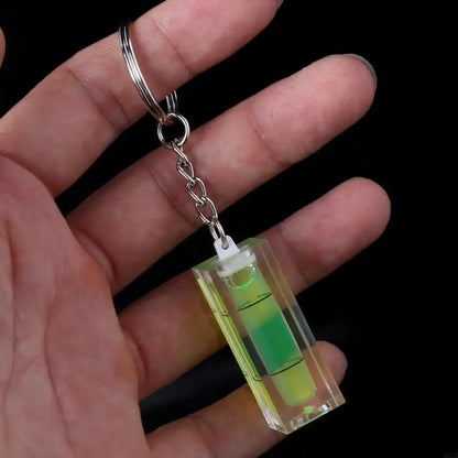 Mini Square Spirit Level Key Ring Key Chain Tool Gadget Fr Photo Wall Hanging TV Green Bubble Level Aligner Measuring Tool Nivel