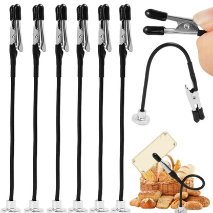 10/5PCS Magnetic Flexible Alligator Clip Electric Test Crocodile Clip for DIY Note Card Clamps Kitchen Menu Holder Photo Clips