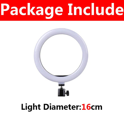 16/26/33cm Selfie Ring Light Photography Fill Light LED Ring Lamp Glow Soft Eye Protection Photography Lamp Supplies Home Studio
