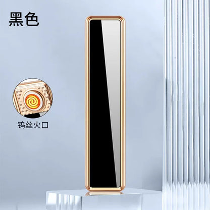 Mini Windproof USB Rechargeable Lighter Touch Metal Electronic Flameless Lighter Cigarette Cigar Accessories Men Gadgets Gifts