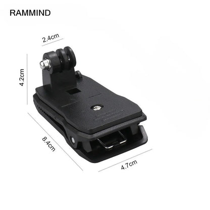 Anti-Slide 360° Rotary Action Cam Sports Camera Quick Clip Backpack Strap Mount Clamp Holder for GoPro DJI OSMO Travel Vlogging