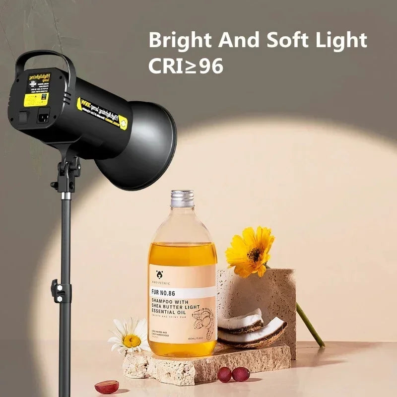 Jingying 300W LED 5700K Continuous Dimmable Photography Lamp Photo Studio Daylight Lighting for Youtube Tiktok