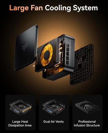 Mini PC with AMD 7 PRO 5875U, 16GB DDR4 512GB M.2 SSD Mini Computer, Mini Gaming PC with USB Type-C, Desktop Computer Supports