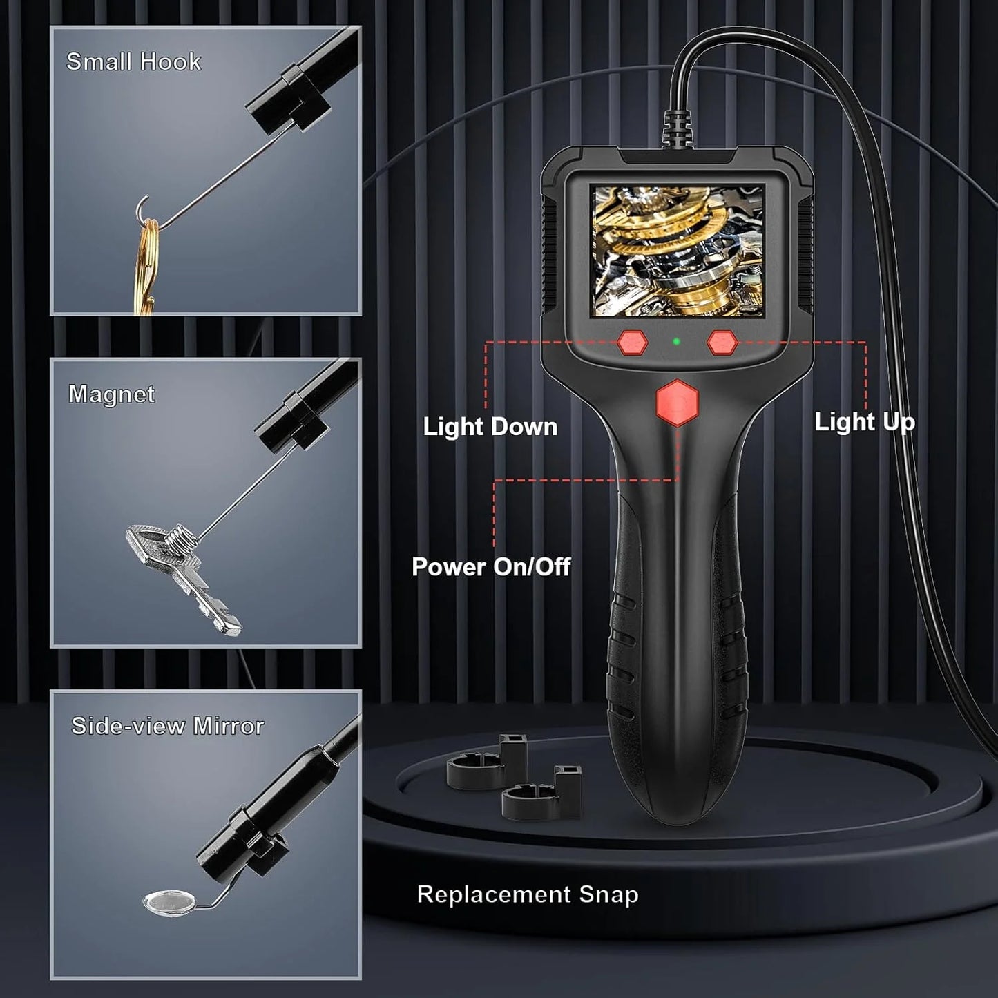 8mm 2.4in 1080P Inspection Camera Automotive Piping Endoscope Borescope Drain Channel Inspection Camera Industrial Equipment