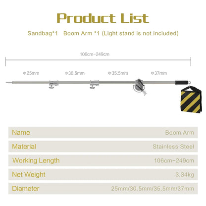SH 2.8M Stainless Steel Light Stand Heavy Duty Load weight 10kg Photography Studio Support Tripod For Led Light Photo Studio