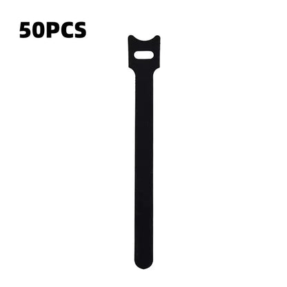 10/30/50Pcs Reusable Hook And Loop Cable Ties Fastening Strap Multi-Purpose Wire Organizers For Computer/TV/Electronic Devices
