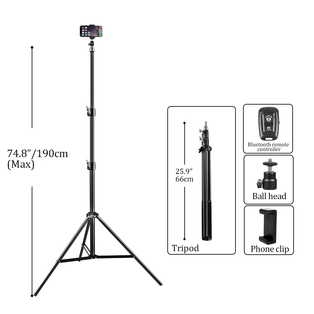 240CM/7.9FT 1/4 Screw Photography DJ Light Tripod Stand For Softboxes Green Screen Umbrella Reflector Photo Studio Lighting