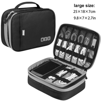 Portable Electronic Accessories Travel case,Cable Organizer Bag Gadget Carry Bag for iPad,Cables,Power,USB Flash Drive, Charger