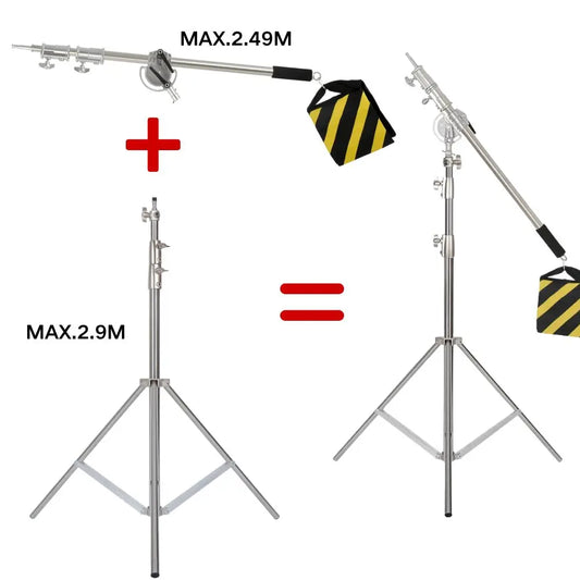 SH 2.8M Stainless Steel Light Stand Heavy Duty Load weight 10kg Photography Studio Support Tripod For Led Light Photo Studio