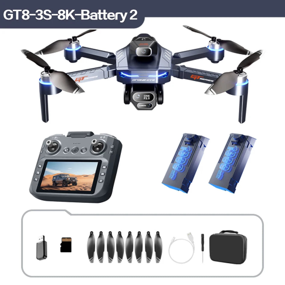 Lenovo GT8 drone 8K HD dual camera aerial photography obstacle avoidance with large screen brushless four-axis aircraft dron