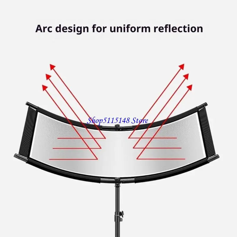 F3MA Compactly Curved Photography Reflector Studio Lighting Tool With Metal Frame