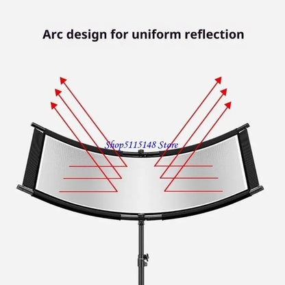 F3MA Compactly Curved Photography Reflector Studio Lighting Tool With Metal Frame