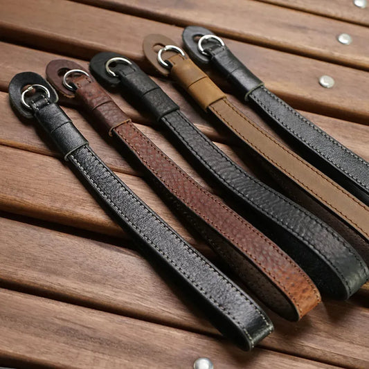 Handmade Genuine Leather Camera Wrist Strap For FUJJI Fujifilm  Leica  Canon Nikon Sony Lumix Panasonic