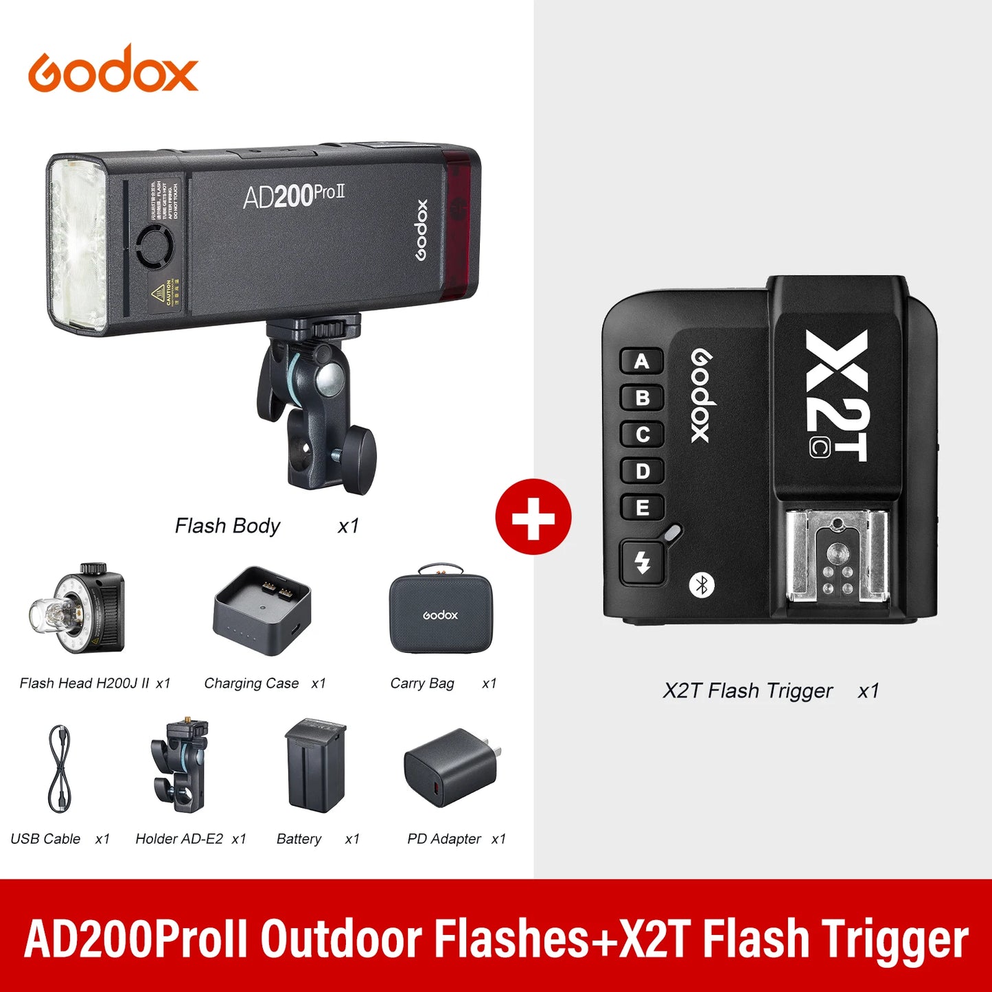 Godox AD200ProII  TTL 2.4G Wireless Camera Pocket light-duty Flash compatible with Nikon Canon Sony Fuji Olympus