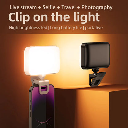 Pocket LED Selfie Light For IPhone IPad Mobile Phone Laptop Clip Flash Fill Video Photo Ringlight Photography Lamp