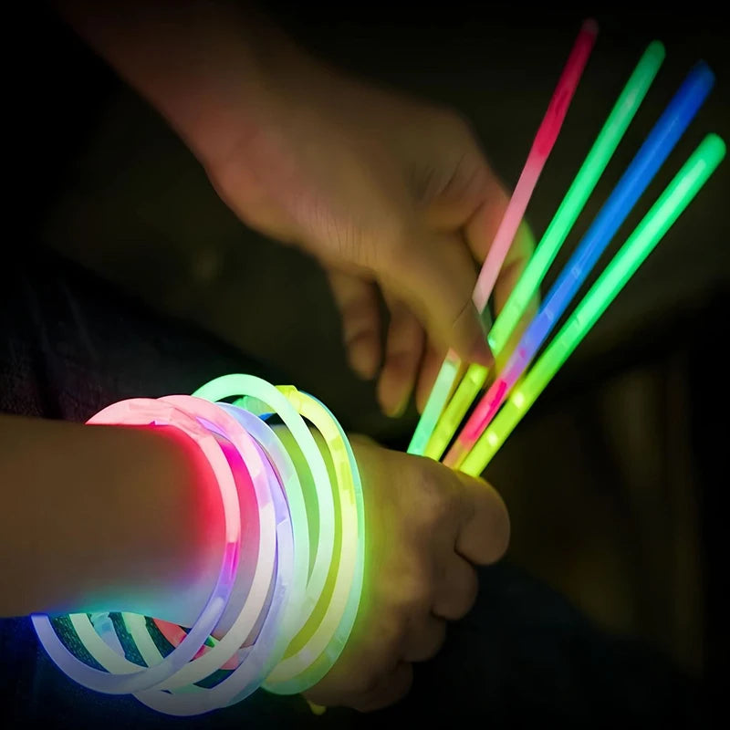 25-100PCS/Pack Party Fluorescence Glow Sticks DIY Bracelet Necklace Glowing in The Dark Stick Birthday Festival Party Supply ZYF