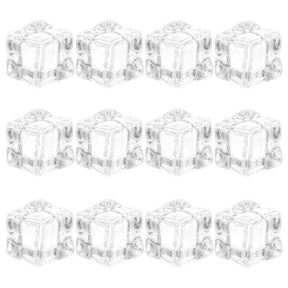 130Pcs Artificial Ice Cube Clear 18Mm Acrylic Decorative Square Ice Rocks Vase Fillers Table Scatter Photography Props
