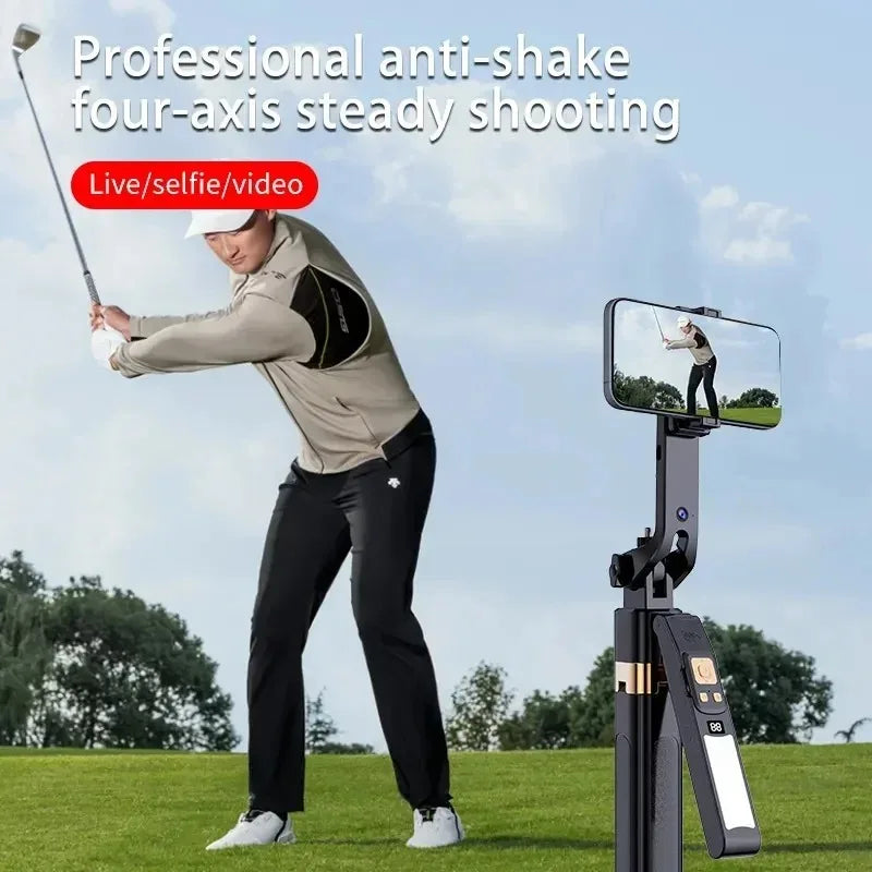 AI intelligent follow-up face tracking selfie stick 360degree automatic rotation portable travel photography mobile phone tripod