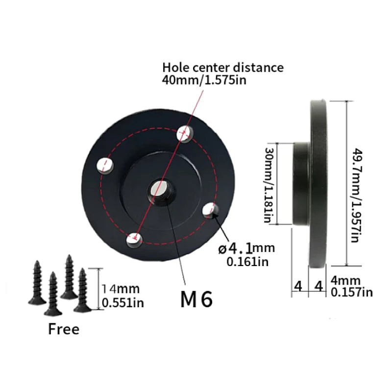 Mount Metal Base 40/50mm Hole 1/4-20,3/8-16,M6 Thread Screw Nut Adapter Tripod Bracket Cameras Flash Photography Accessories