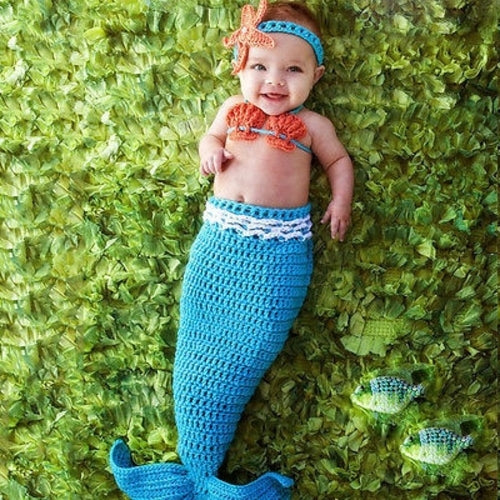 newborn photography props baby Costume Mermaid